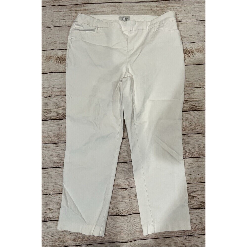 Chicos Chico's Pants Women's White So Slimming Ankle Pull On Stretch Jeans 1/M/8